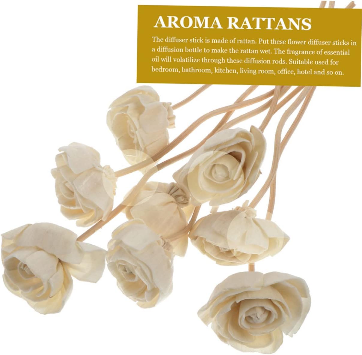 Zerodeko 3pcs Aromatherapy Diffuser Sticks with Rattan Flowers
