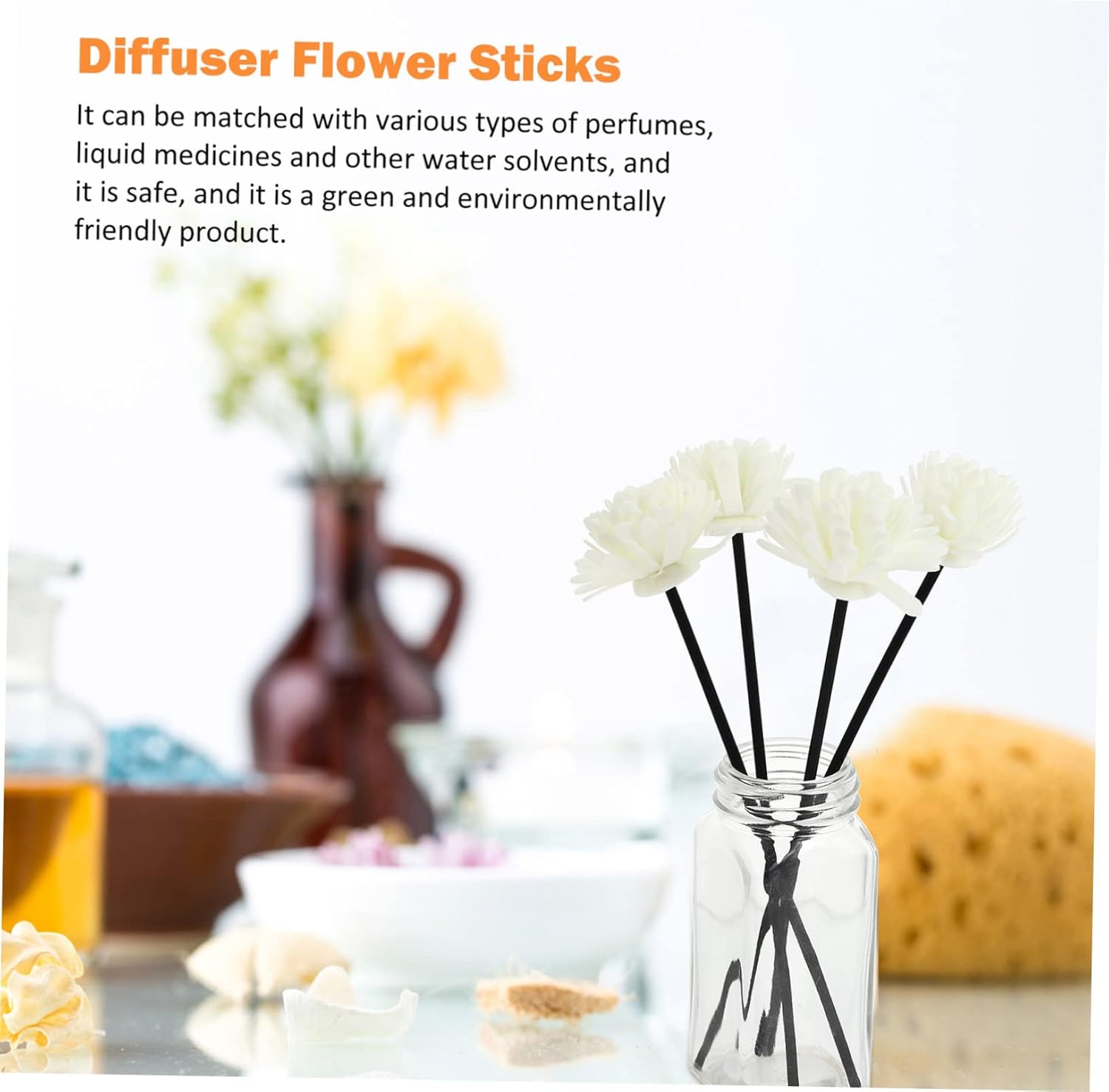 Garneck 4Pcs Aroma Diffuser Flower Sticks