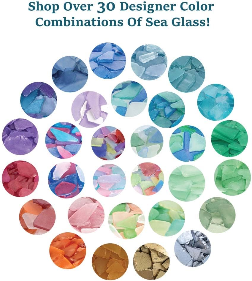 Caribbean Blue Green Sea Glass for Crafts 11oz