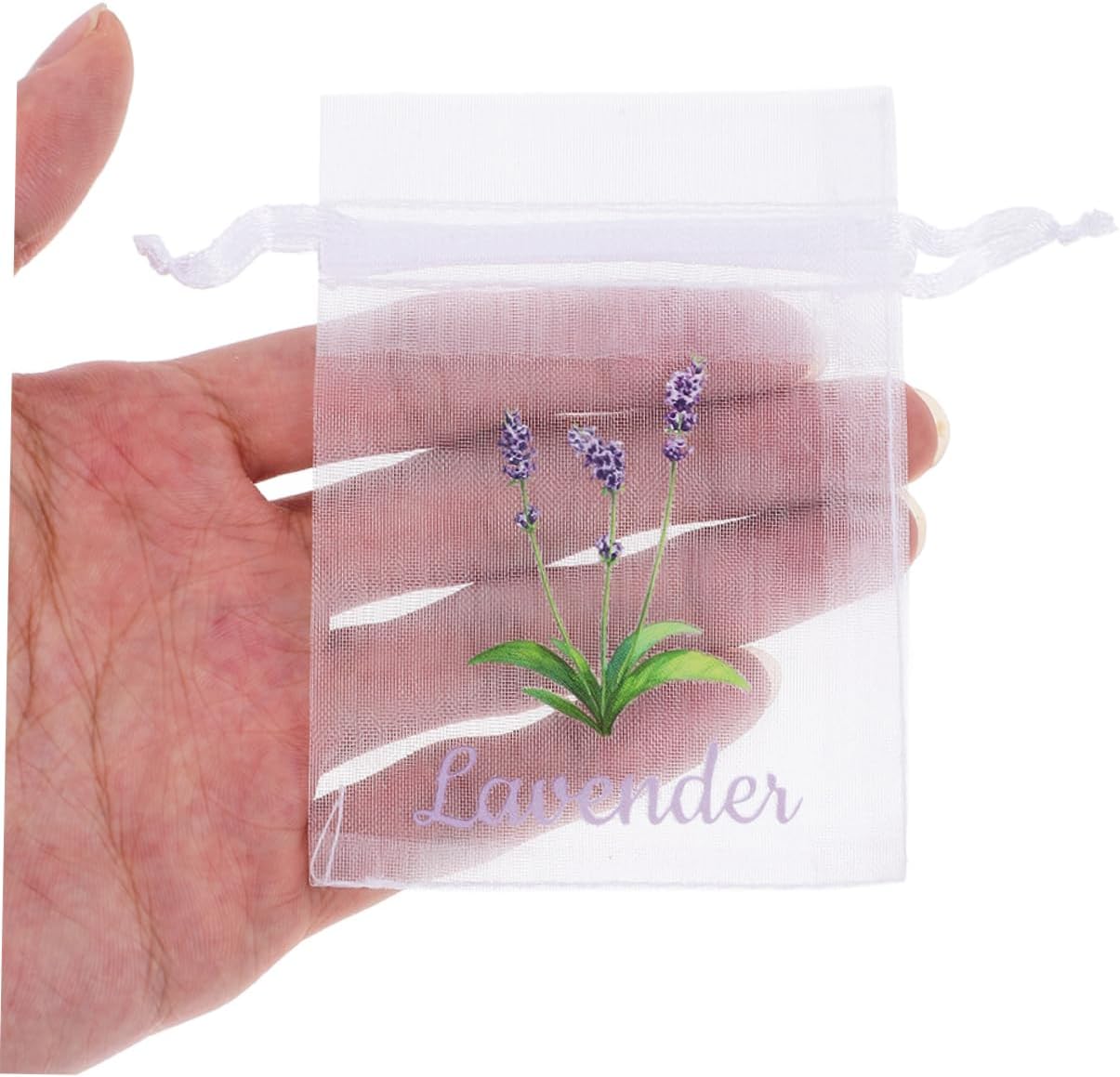ABOOFAN 50pcs Lavender Drawstring Sachet Bags for Dried Flowers and Spices