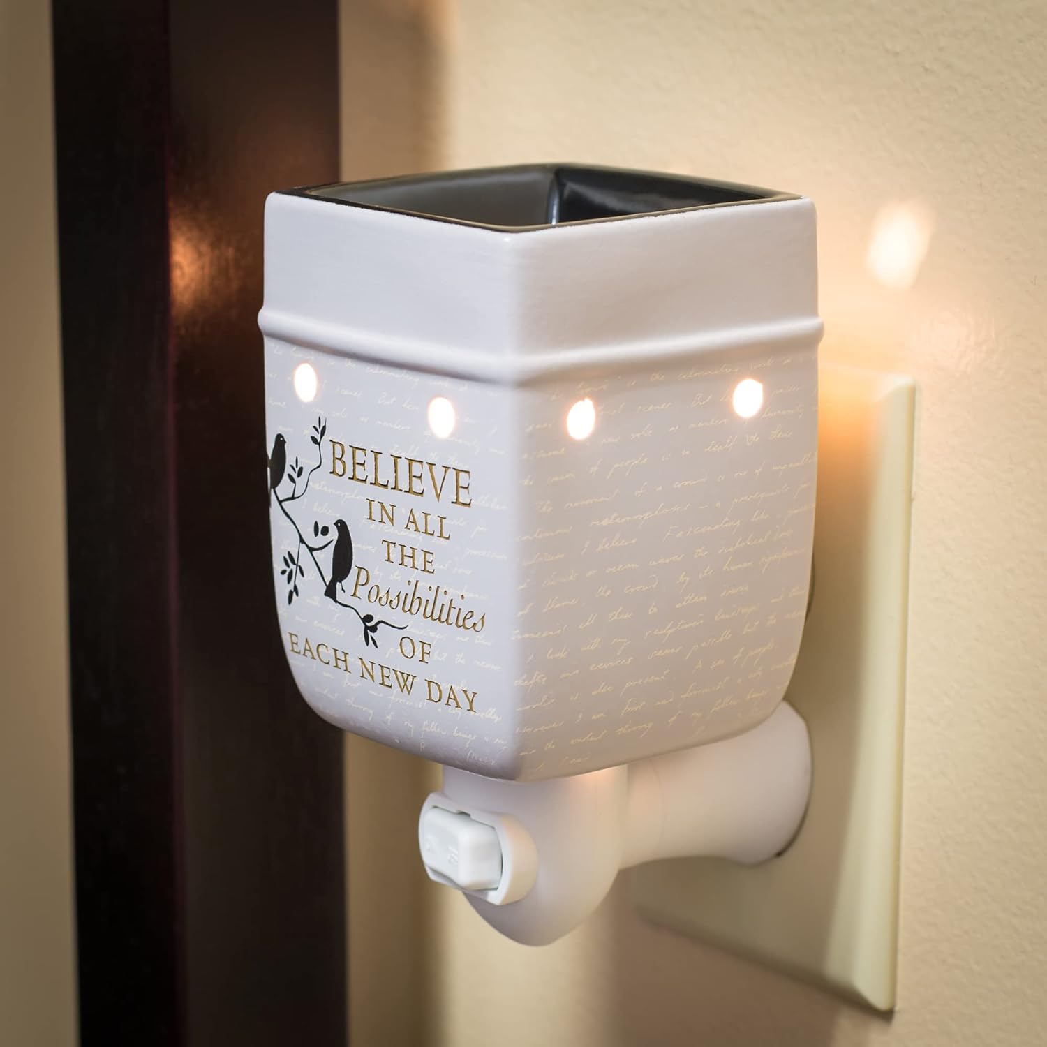 Believe Grey Ceramic Wax Warmer with Lamp