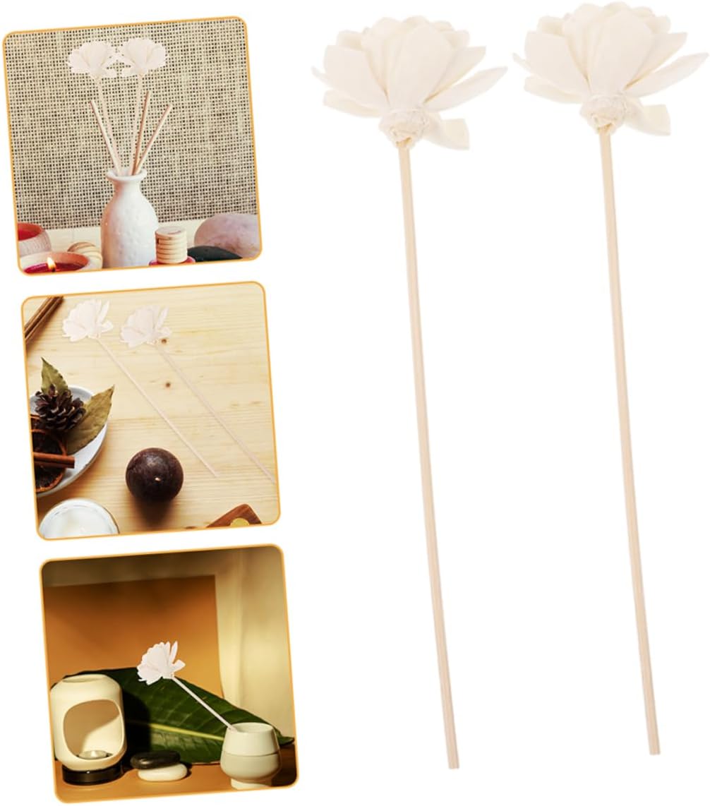 Zerodeko 8Pcs Natural Rattan Flower Diffuser Sticks for Essential Oils