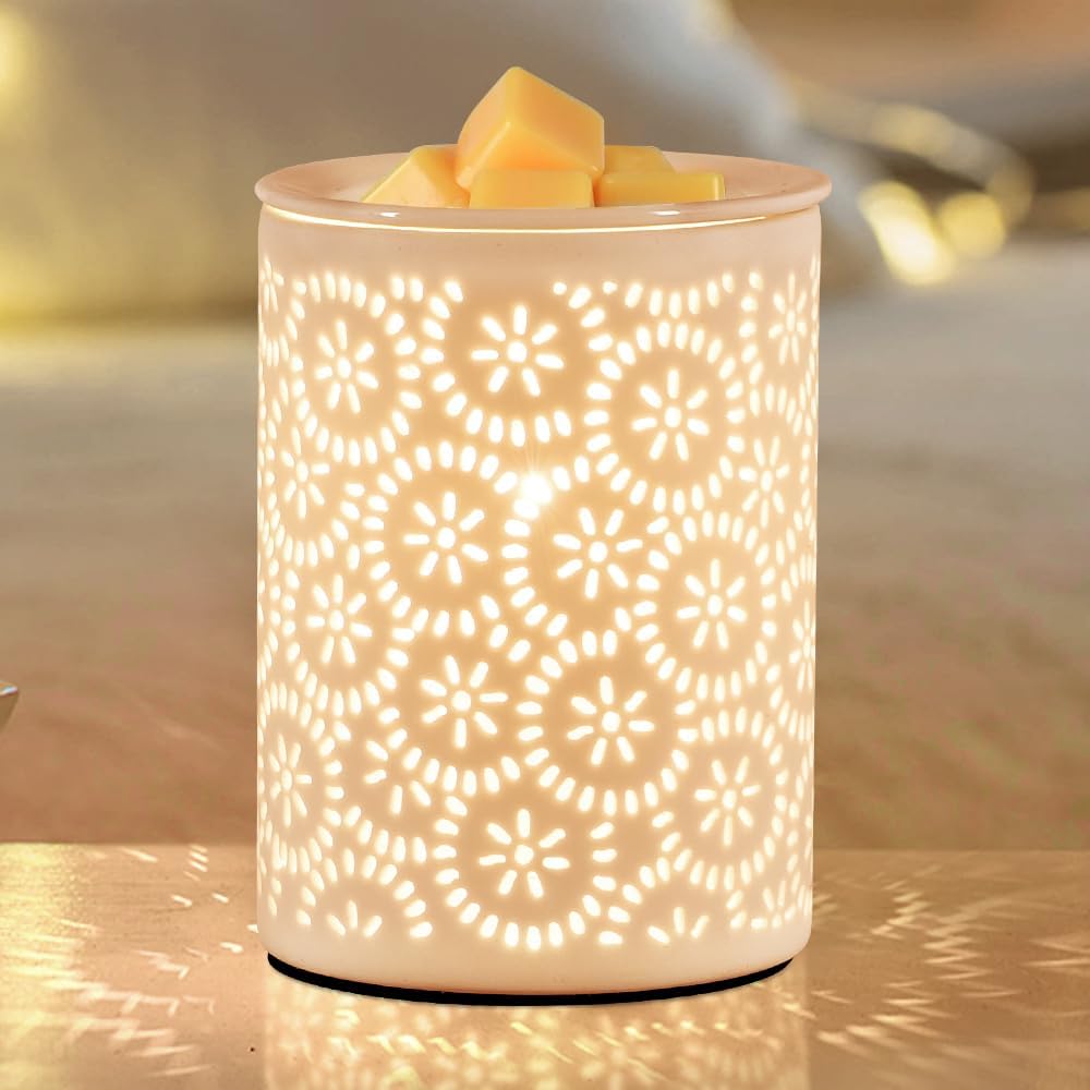 Floral Wax Melts Warmer with LED Light