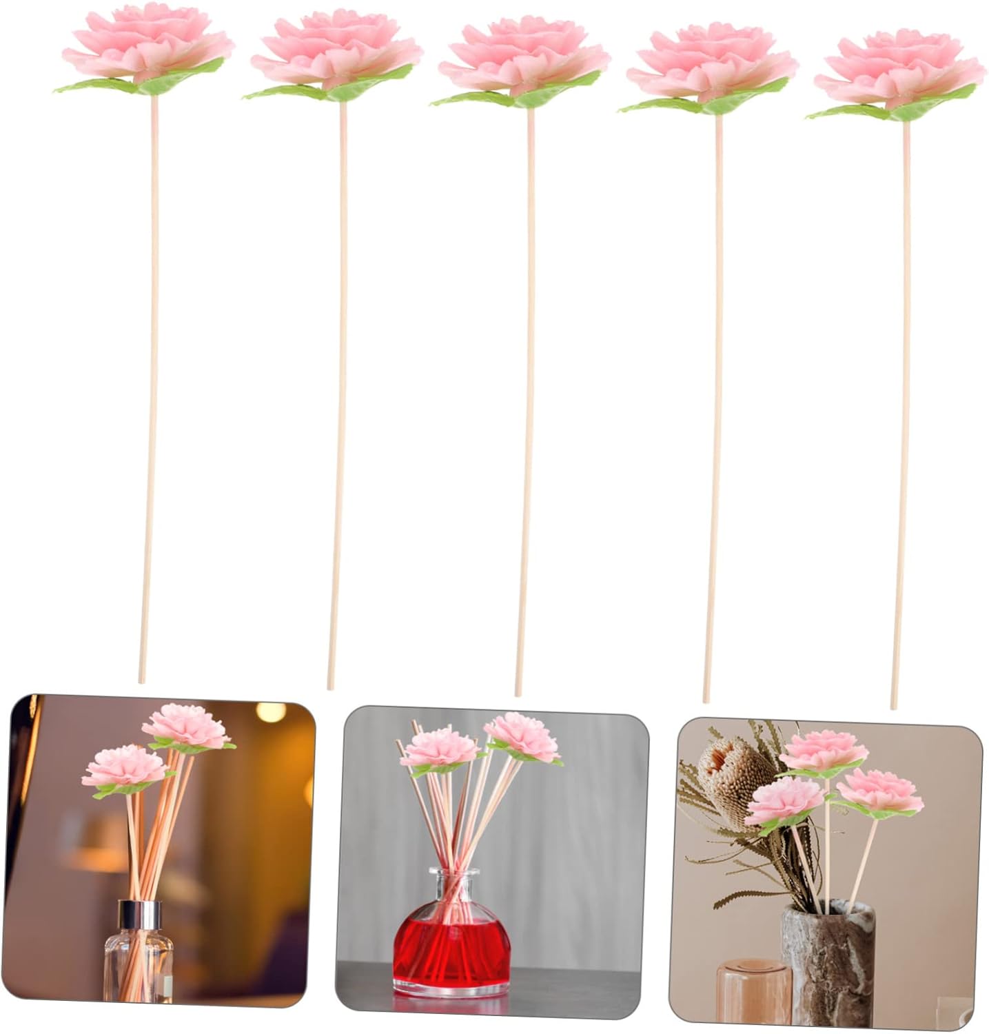 GLEAVI 5pcs Wicker Diffuser Sticks for Essential Oils