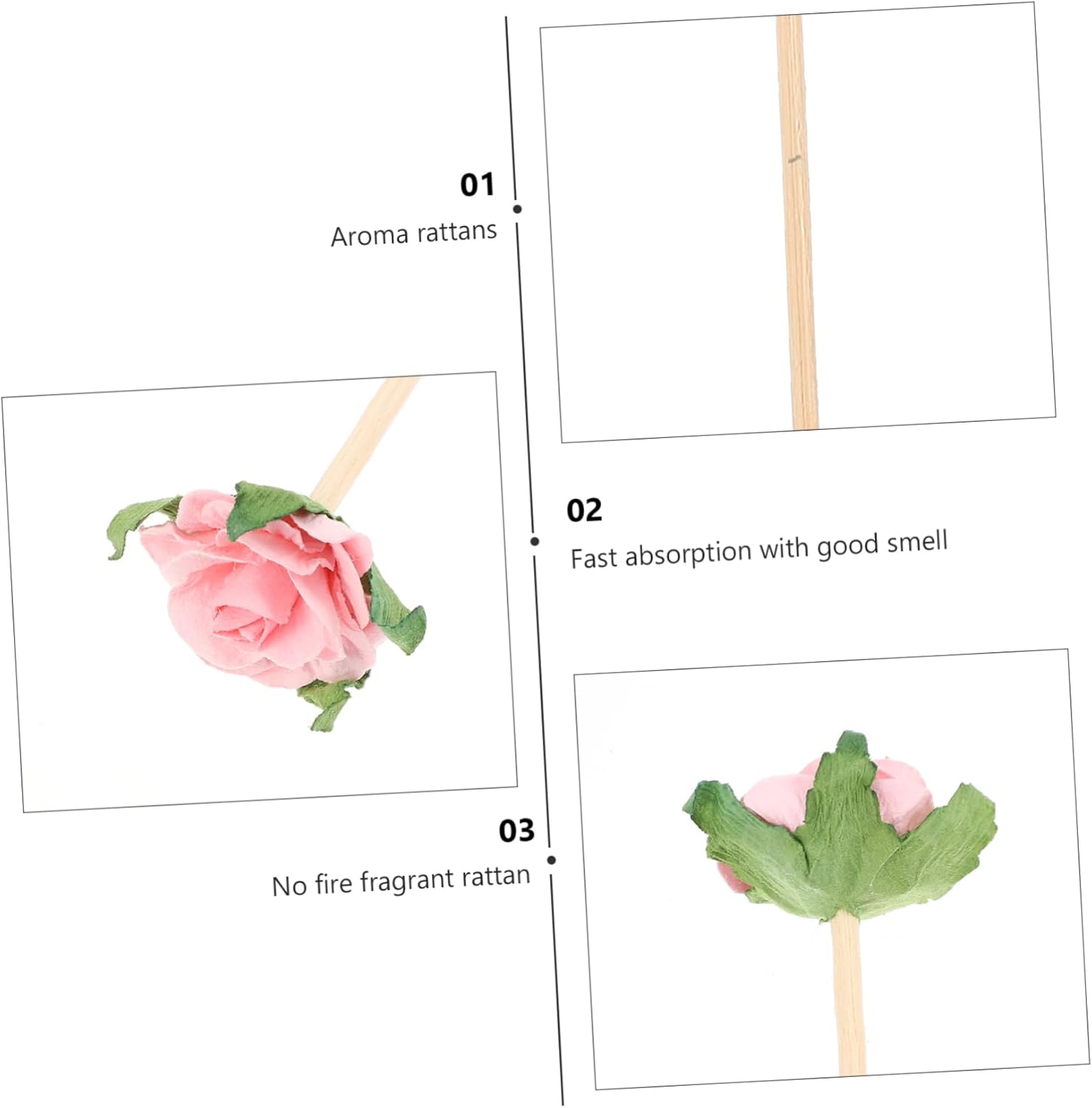 Sosoport 10pcs Aromatherapy Rattan Sticks for Diffusers