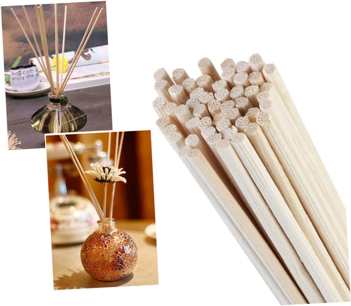 Mobestech 150PCS Rattan Aroma Diffuser Sticks for Natural Home Fragrance