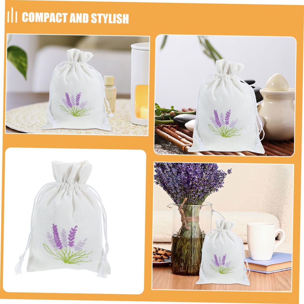 PRETYZOOM 4Pcs Lavender Sachet Drawstring Bags