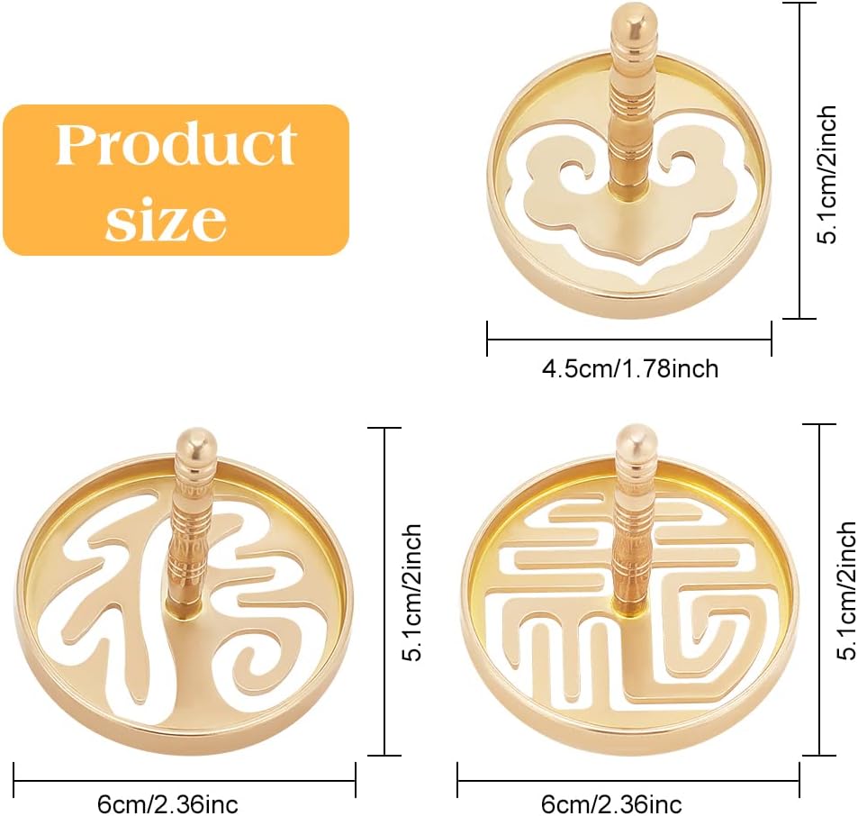 WEBEEDY 3 Styles Incense Press - Brass Tool for DIY Fragrance Yoga Meditation