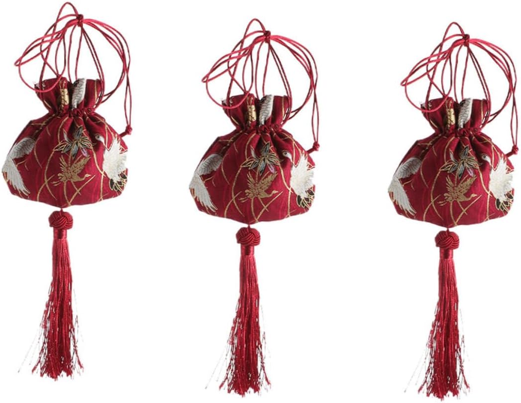 PRETYZOOM 3pcs Sachet Pouch Holder Chinese Design Scented Car Decor