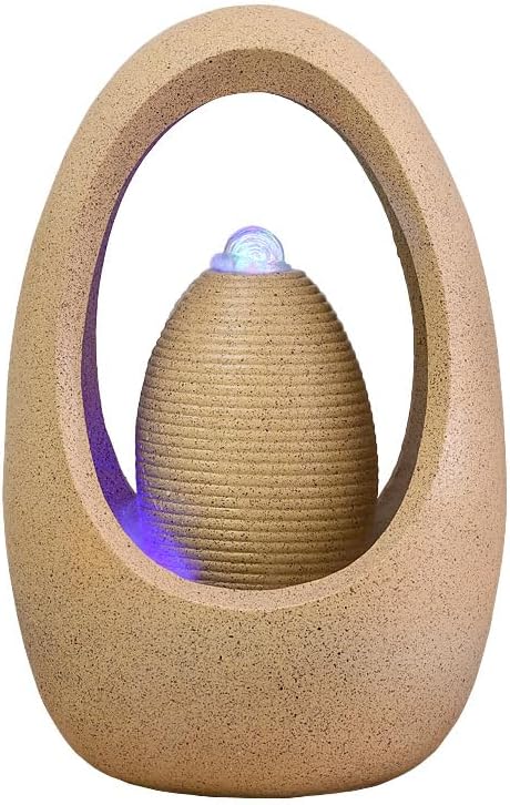 Fengshui Caishen Tabletop Water Fountain for Home Office Decor