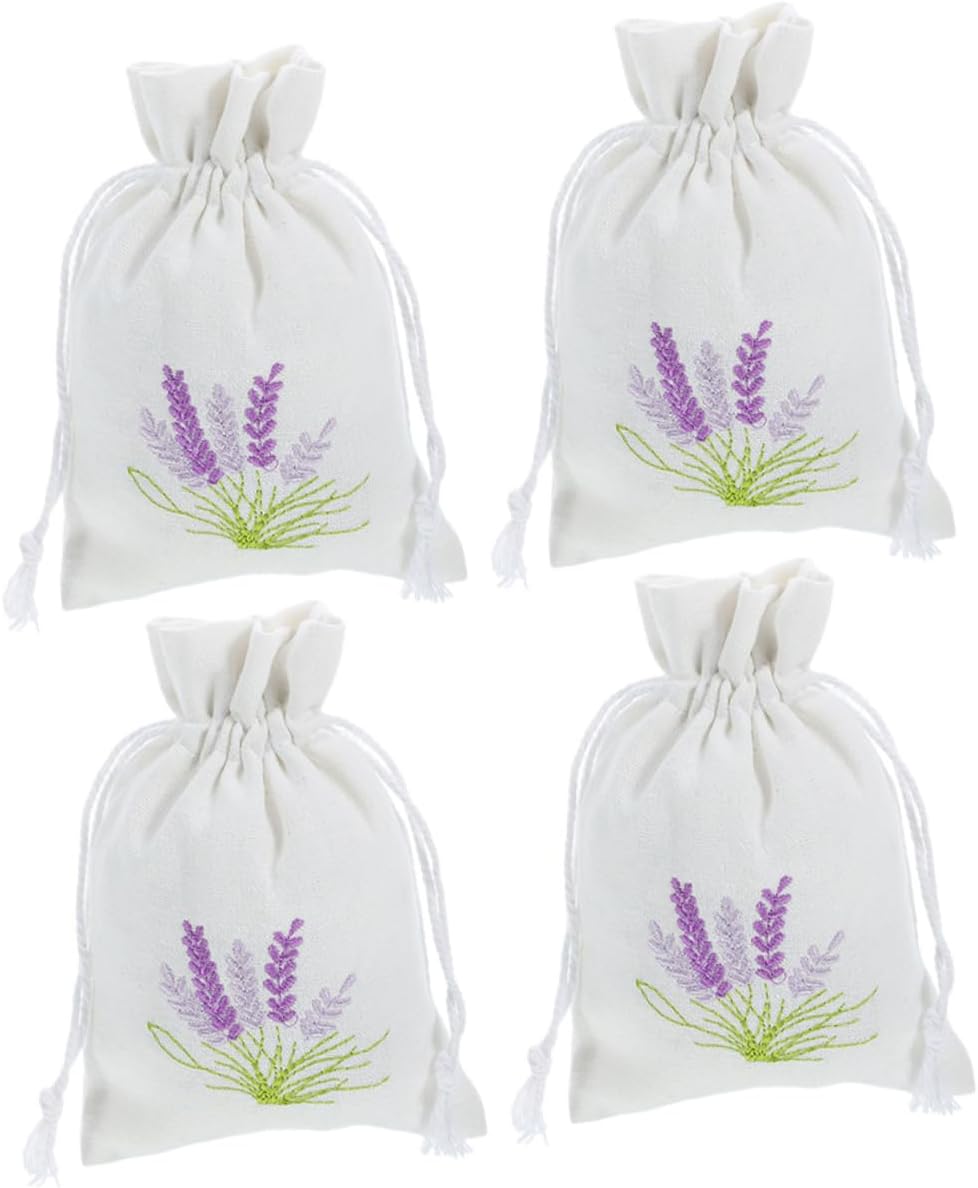 PRETYZOOM 4Pcs Lavender Sachet Drawstring Bags