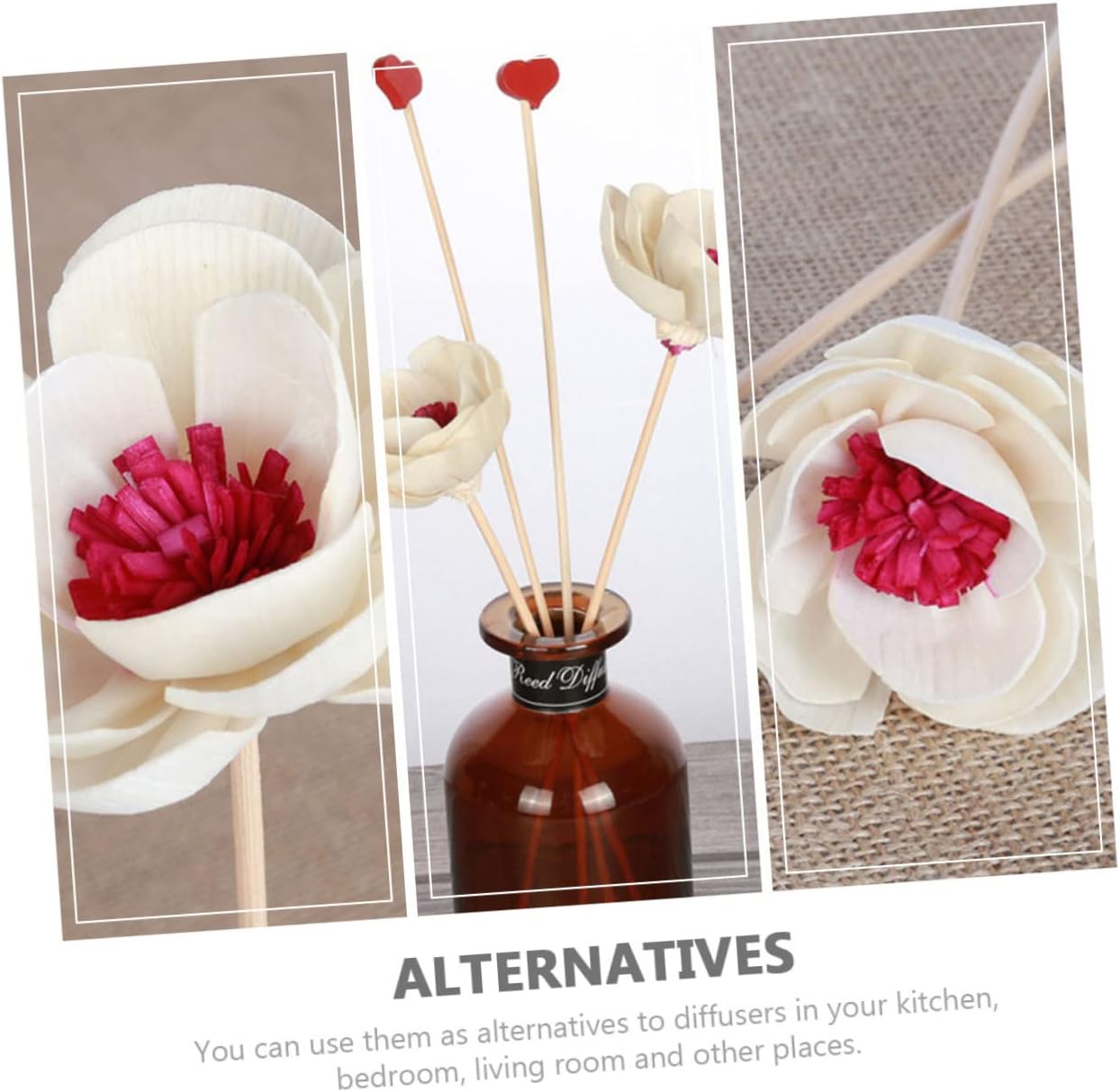 ARTIBETTER 3pcs Dried Flower Aroma Diffuser Sticks