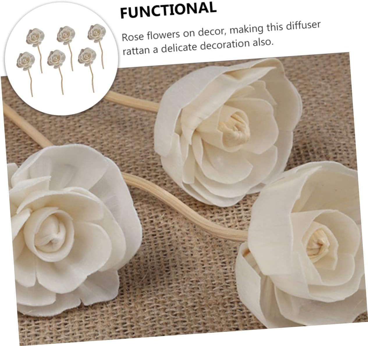 Cabilock 6pcs Rattan Diffuser Sticks for Aromatherapy Natural Fragrance