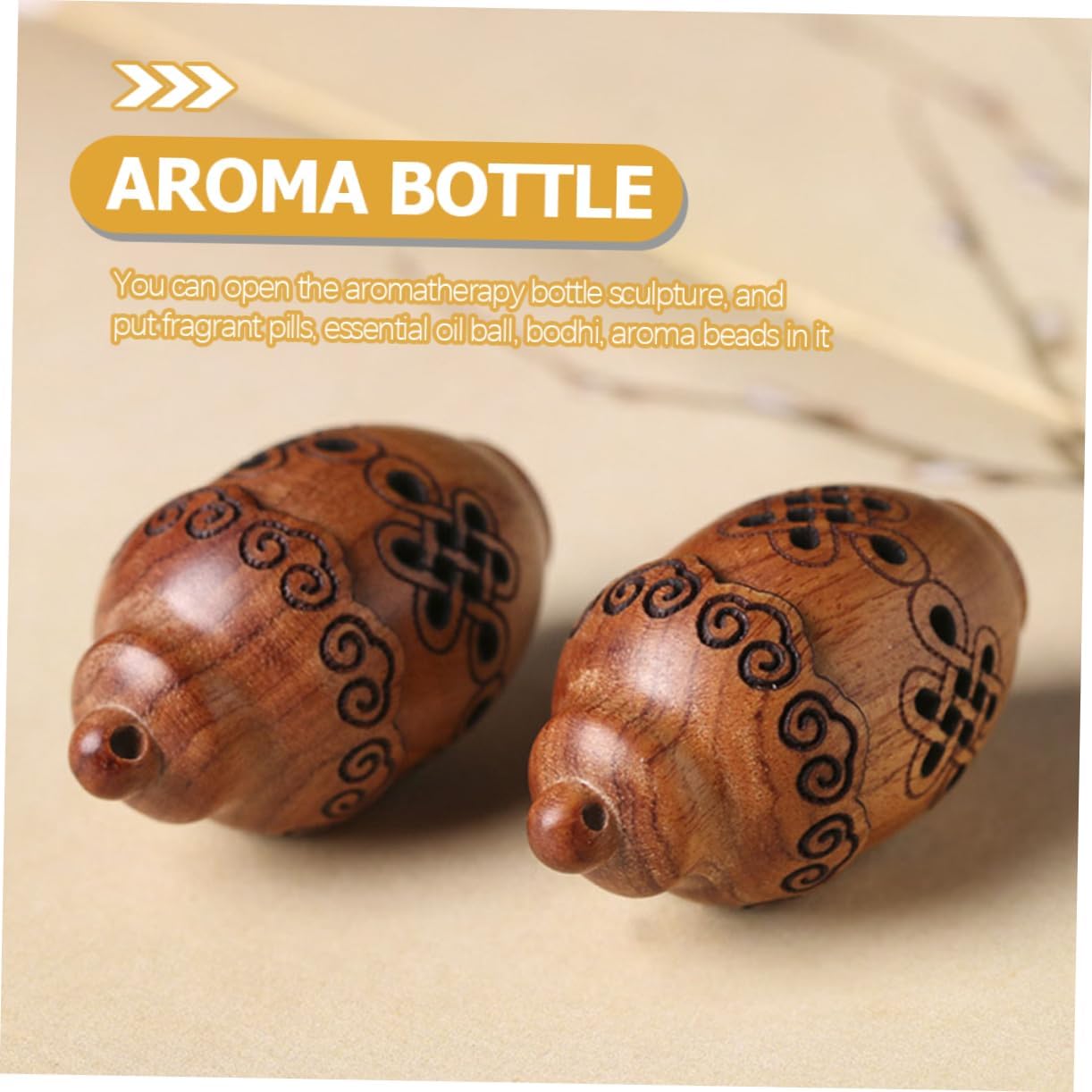 Retro Style Wooden Aroma Beads Holder Diffuser