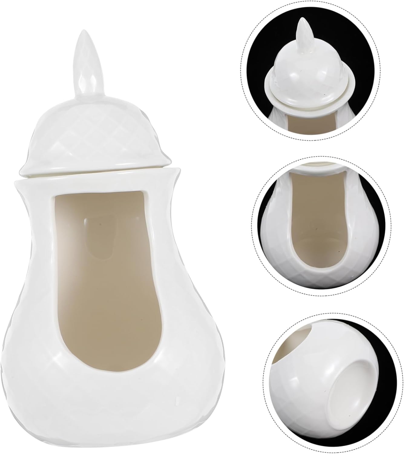 Ceramic Tealight Oil Burner with Charcoal Holder for Aromatherapy