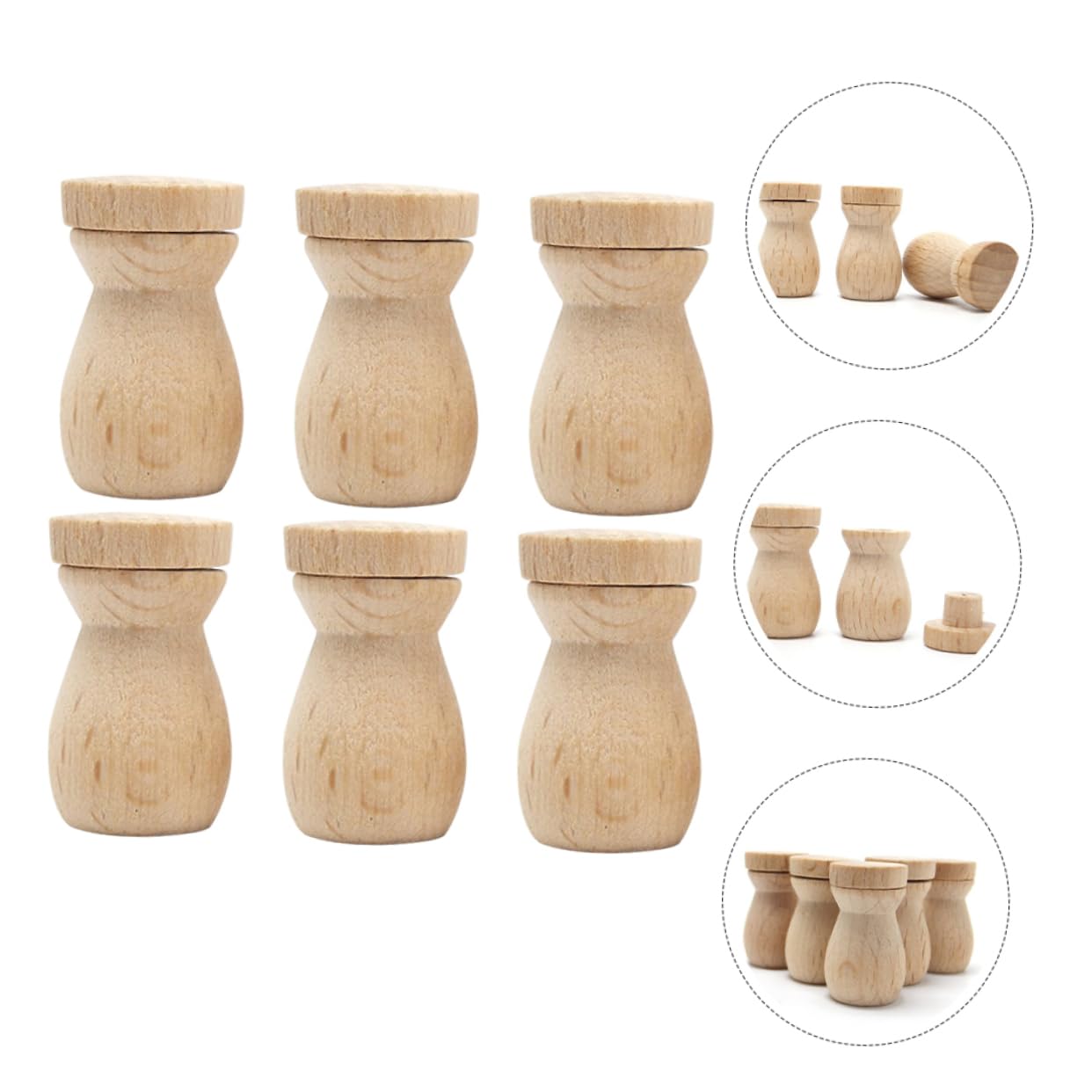 6pcs Wooden Diffuser Pendant Scented Oil Bottle for Car Home and Travel