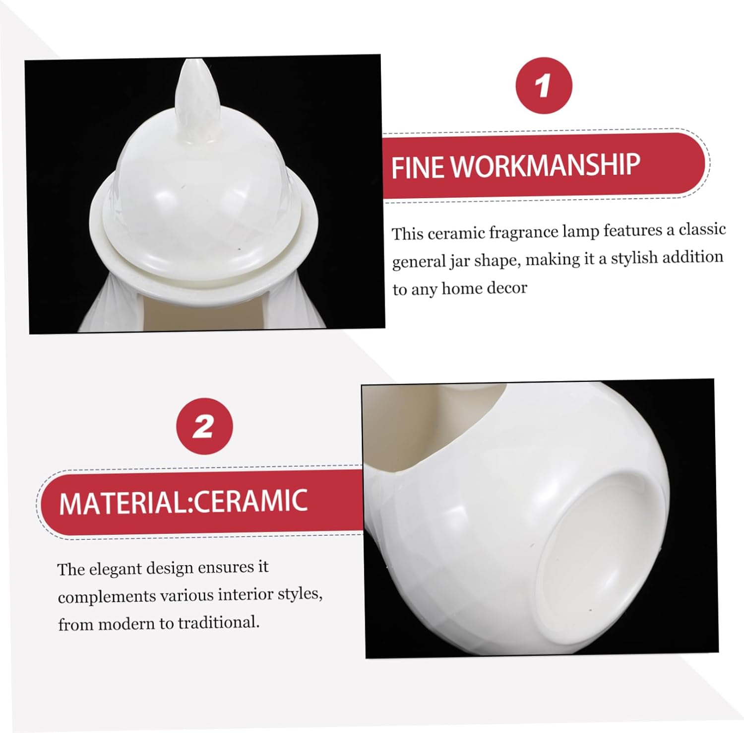 LIFKOME Ceramic Essential Oil Burner for Aromatherapy and Candles
