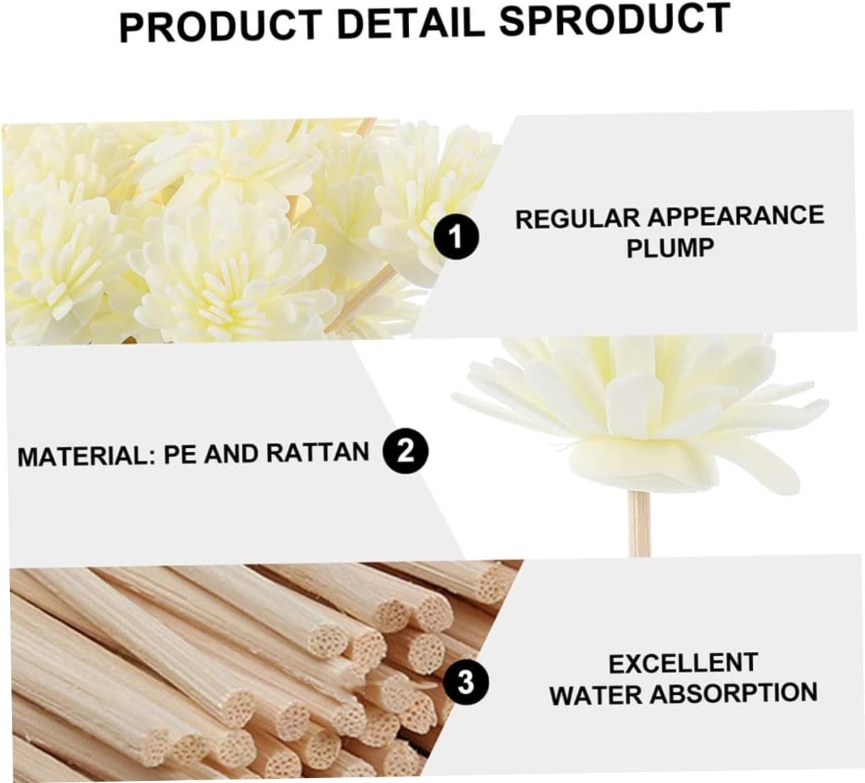 Wakauto 10pcs Rattan Scent Diffusers Set for Home Aromatherapy