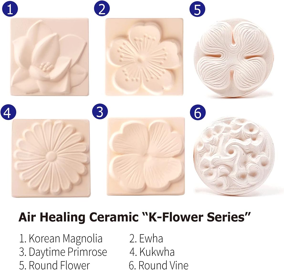 Healing Ceramic Stone Diffuser - Magnolia Korean Flower Series