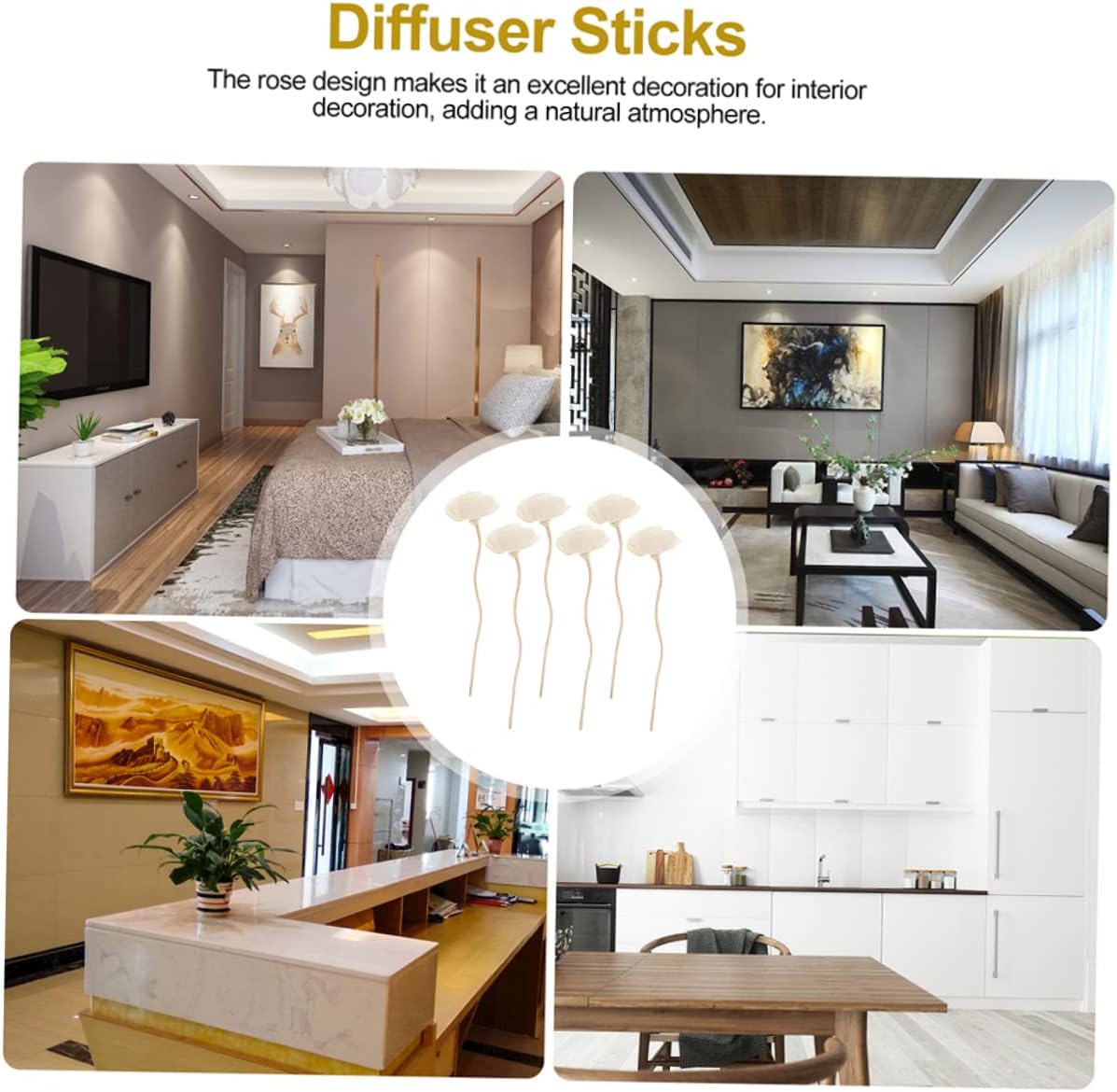 6Pcs Rattan Aroma Diffuser Sticks for Home Fragrance