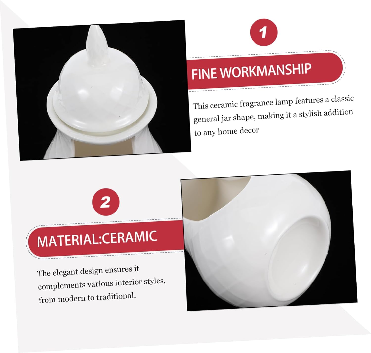 PRETYZOOM Ceramic Incense Burner Tealight Wax Warmer