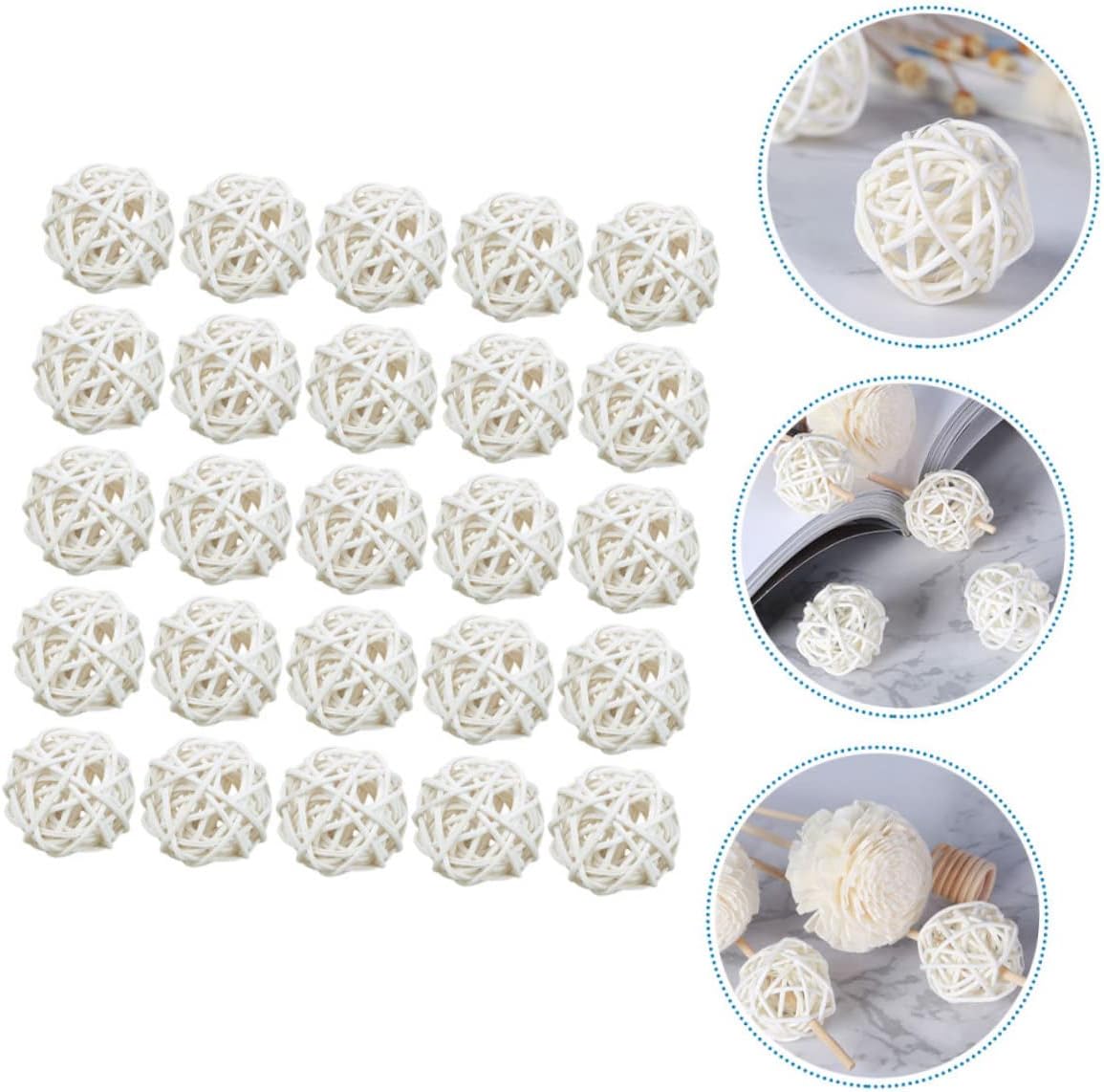 Happyyami 25pcs Aromatherapy Rattan Balls Handmade Decor