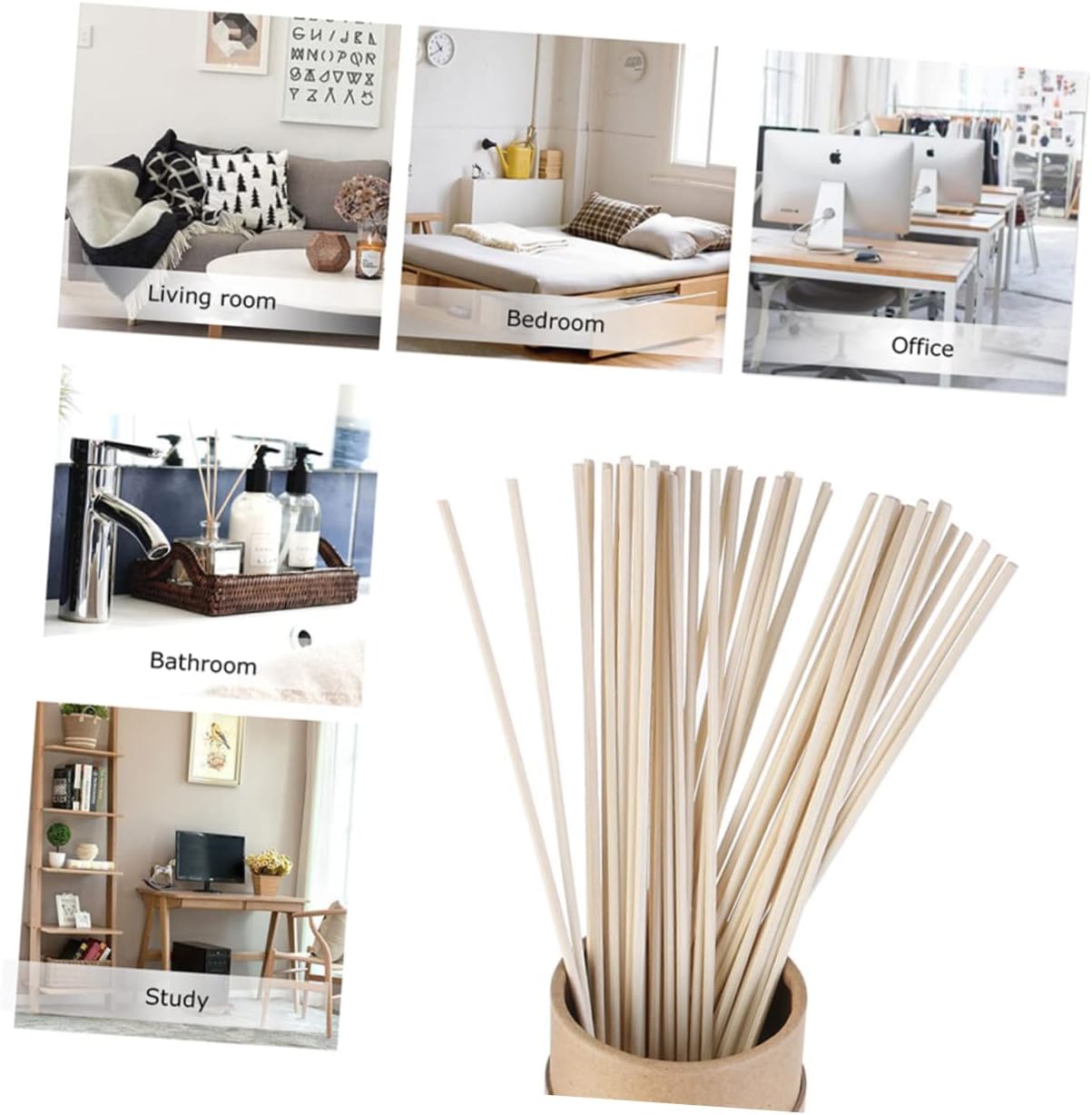 Healifty 30Pcs Rattan Diffuser Sticks for Essential Oils