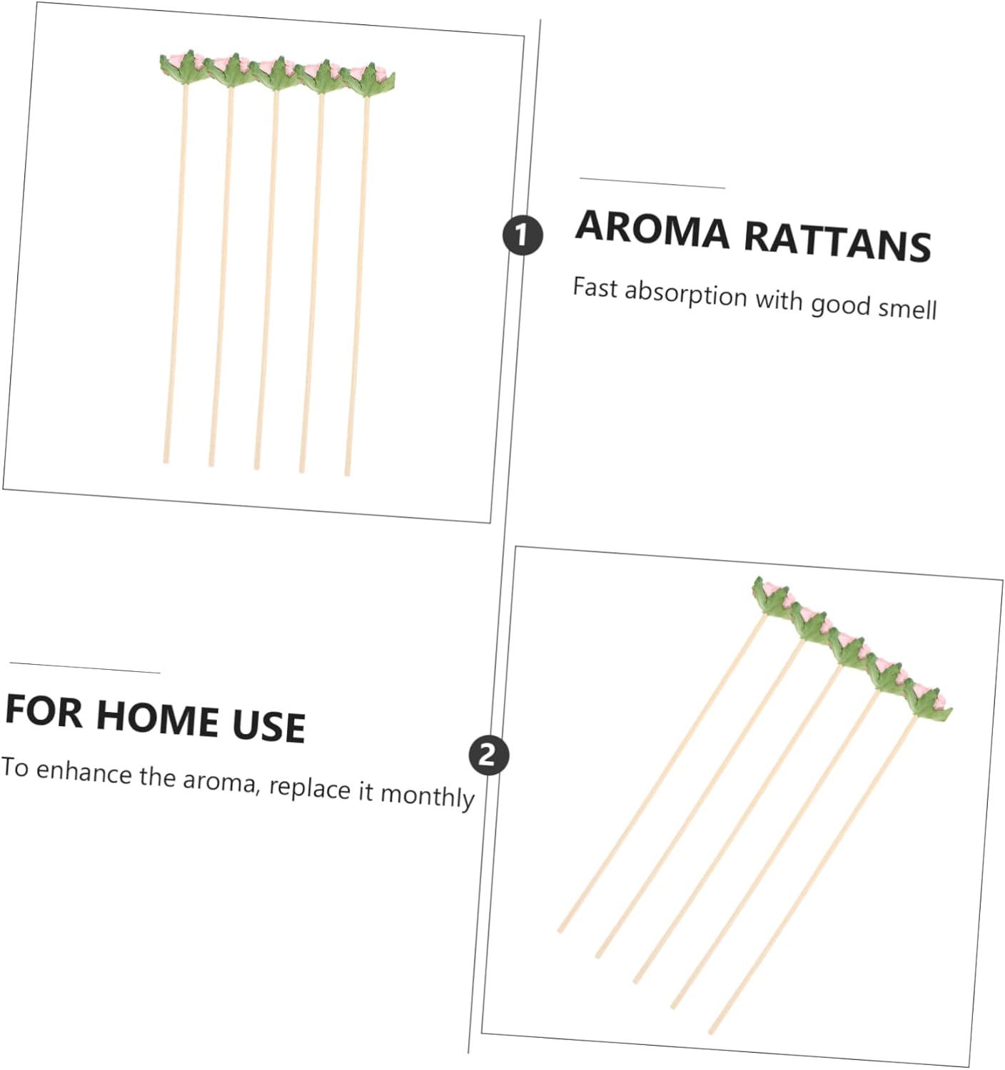 Sosoport 10pcs Aromatherapy Rattan Sticks for Diffusers