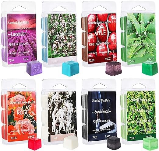 Set of 8 Assorted Wax Cubes for Home Fragrance