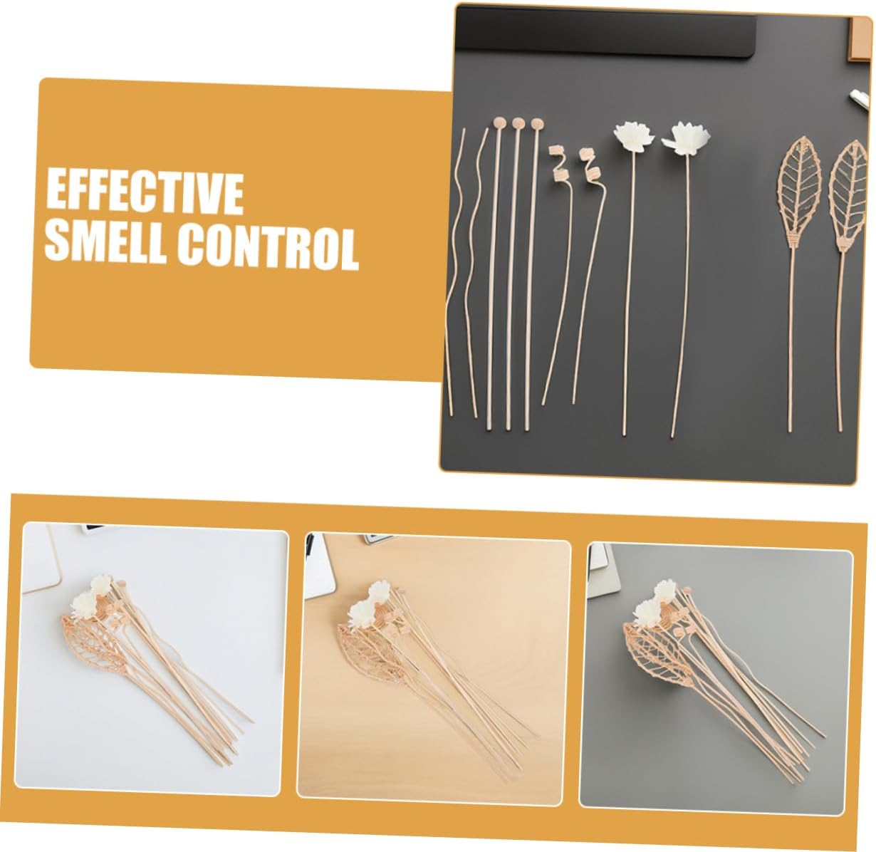 Cabilock 24Pcs Flameless Diffuser Sticks for Home Fragrance