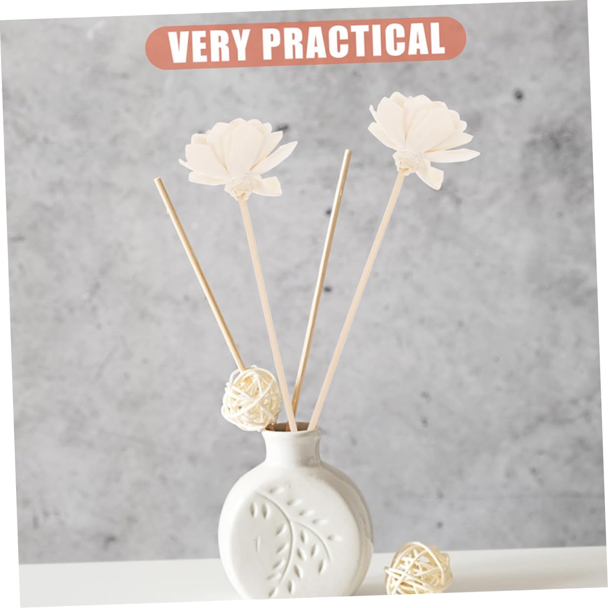 Zerodeko 8Pcs Natural Rattan Flower Diffuser Sticks for Essential Oils