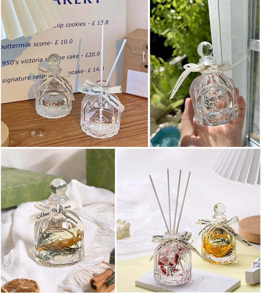 100ml Clear Glass Diffuser Bottle with Women Head Design