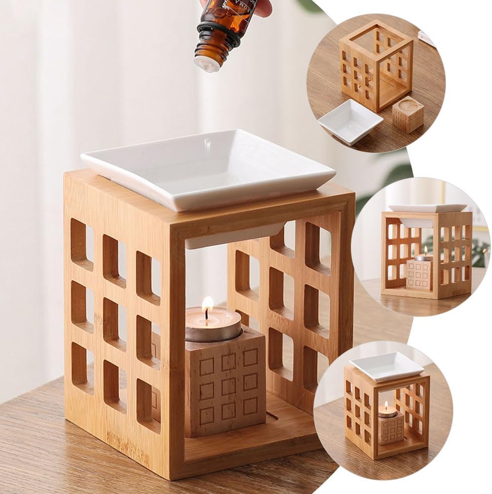 Wooden Essential Oil Burner with Tealight Holder