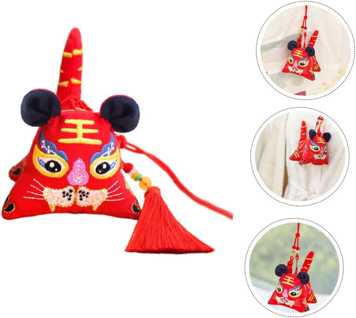 Creative Embroidered Tiger Design Car Hanging Sachet Pendant