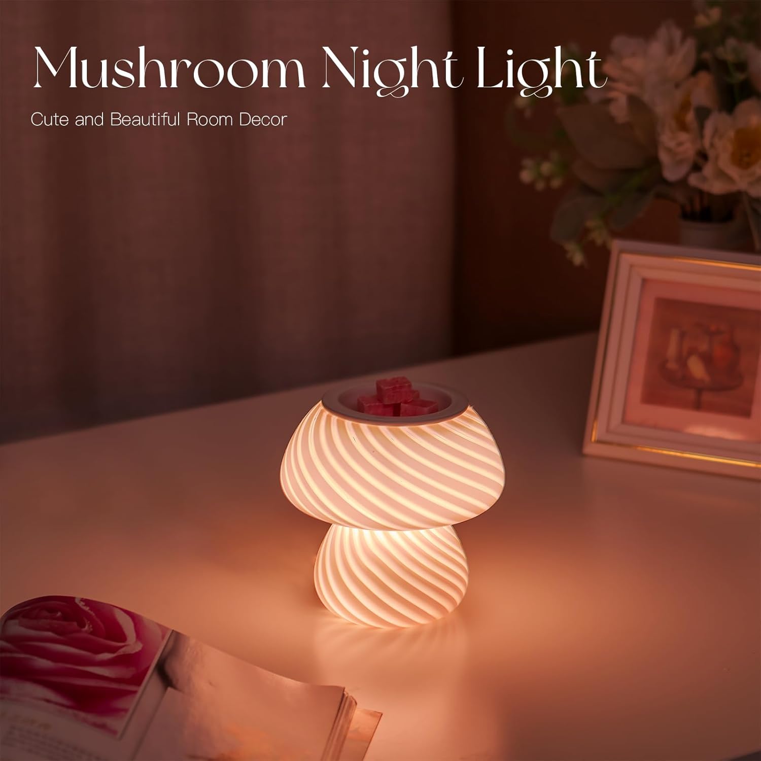 Candeldo Mushroom Wax Melter Warmer - Cute Fragrance Candle Lamp