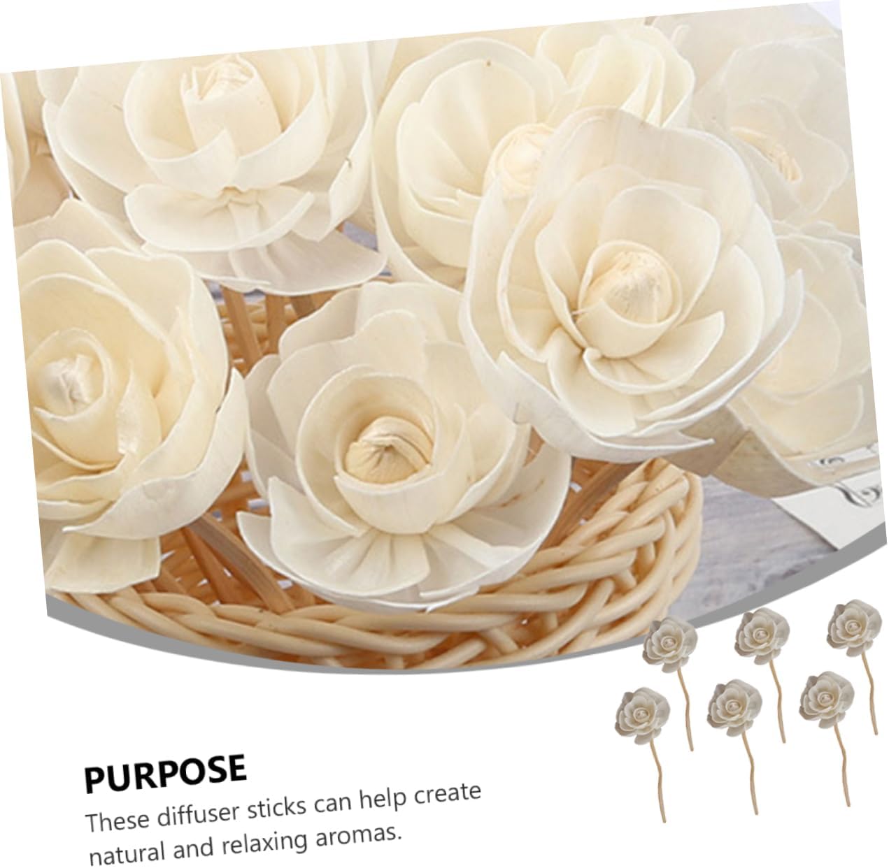 Cabilock 6pcs Rattan Diffuser Sticks for Aromatherapy Natural Fragrance