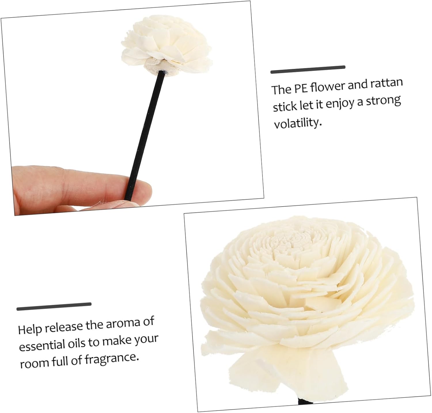 2Pcs Aroma Sticks with Flower Design for Essential Oil Diffusion
