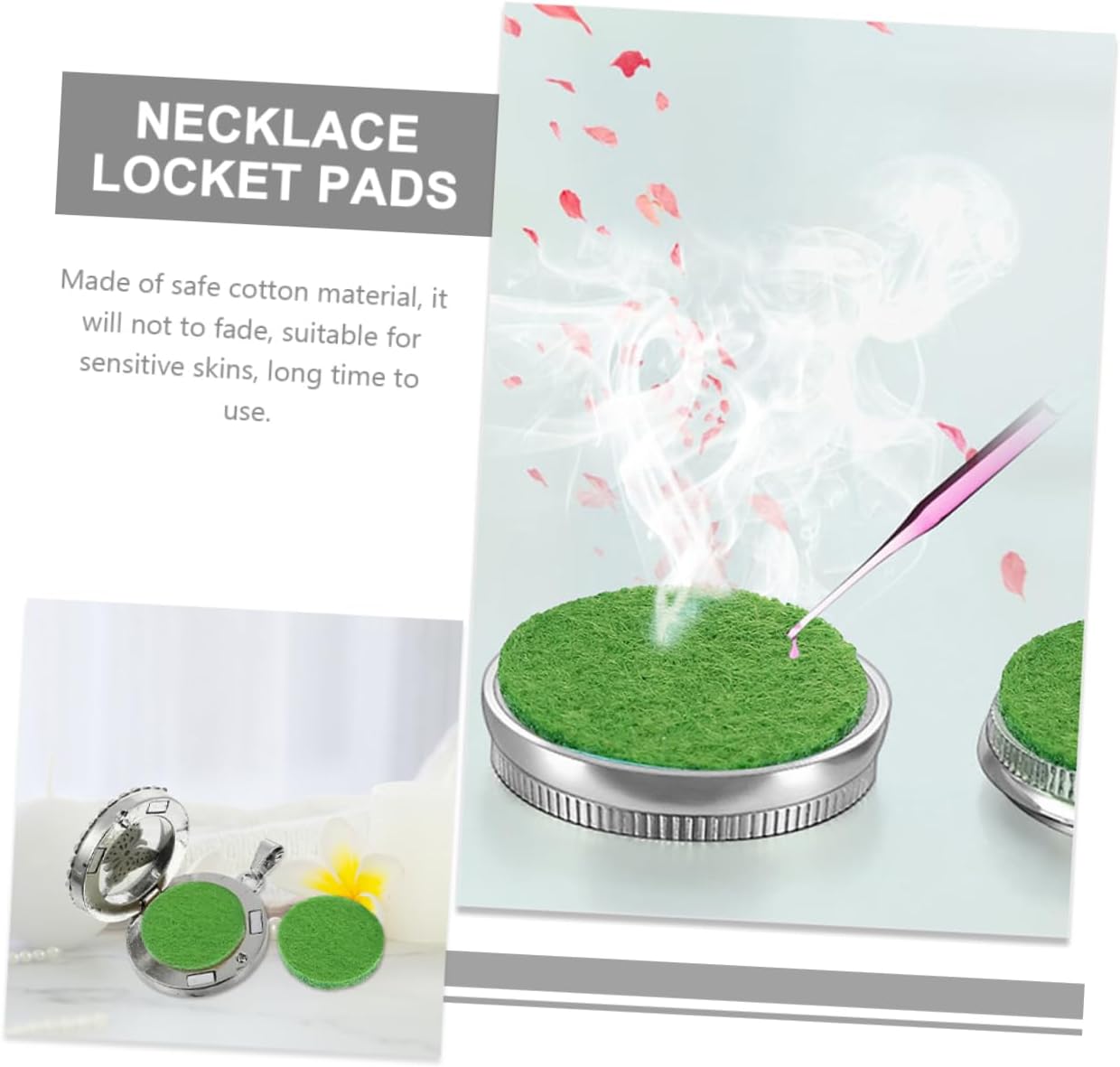 Amosfun 200pcs Cotton Aroma Pads for Diffuser Necklace