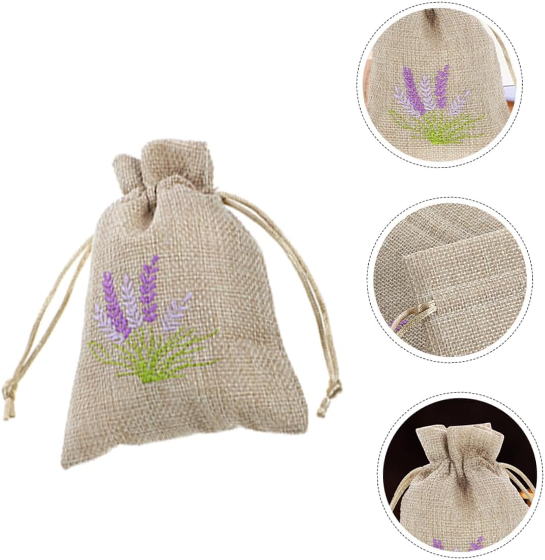 FUNNETOYU 5pcs Lavender Scented Drawstring Pouches Empty Sachet Bags