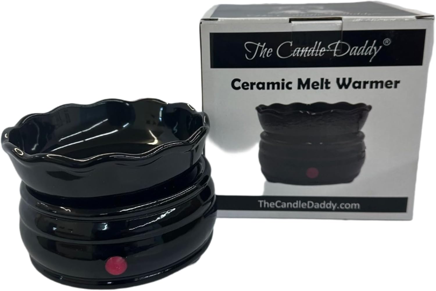The Candle Daddy Electric Wax Melt and Candle Warmer - Jet Black Ceramic