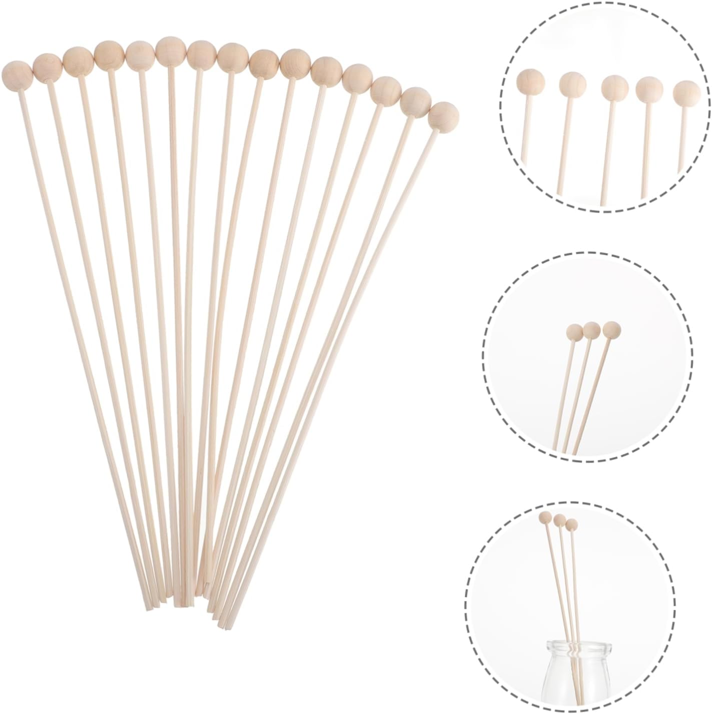 Happyyami 15pcs Wooden Diffuser Sticks for Aromatherapy