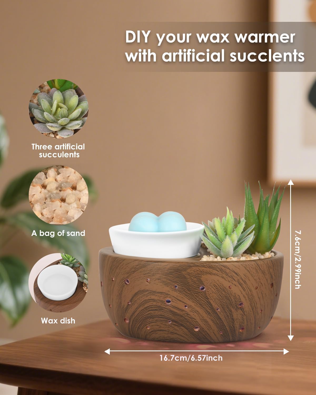 Luxarapy 4-in-1 Ceramic Wax Melt Warmer with PTC and LED Light