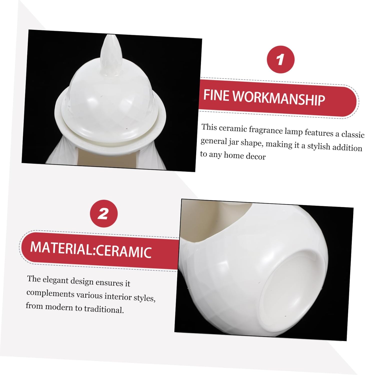 PRETYZOOM Ceramic Candle Holder Oil Warmer