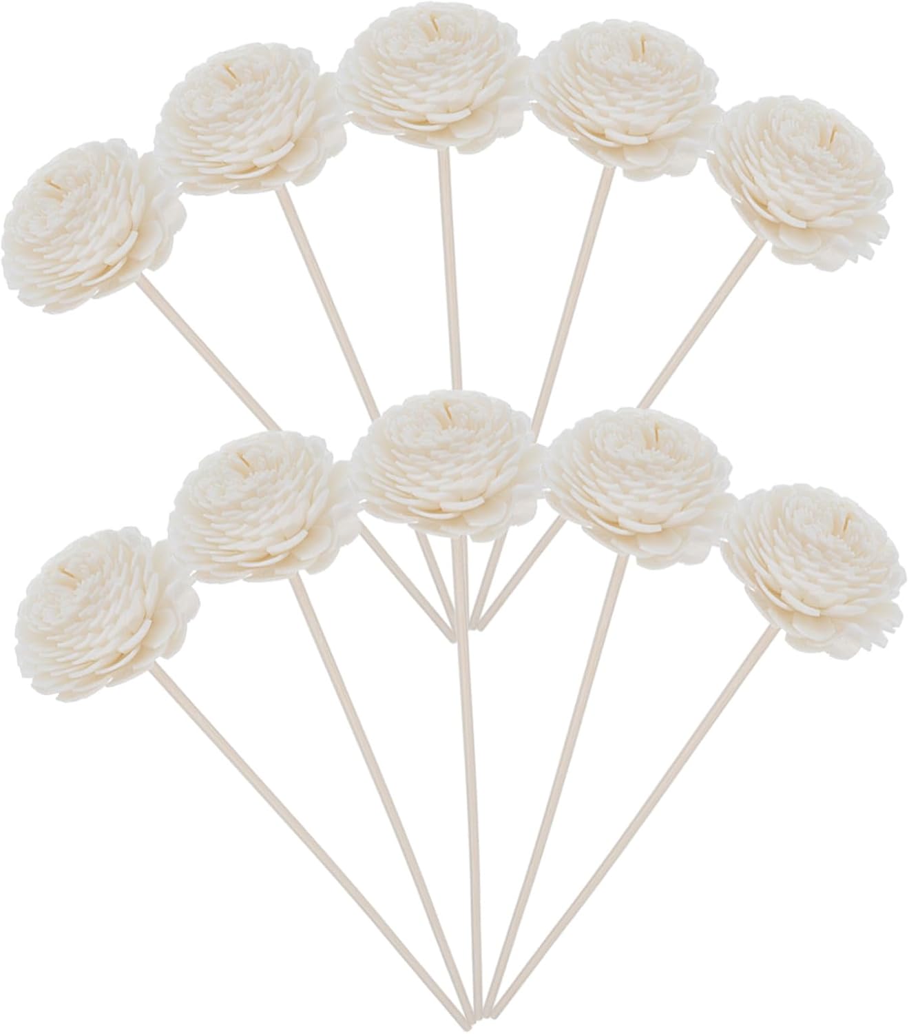 10pcs Fragrance Diffuser Sticks with Dried Flowers for Home and Office