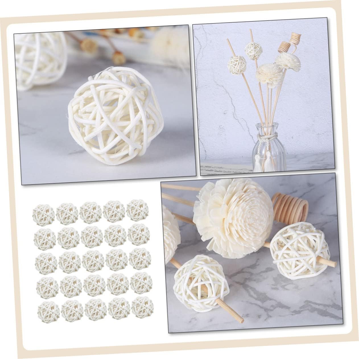 Happyyami 25pcs Aromatherapy Rattan Balls Handmade Decor