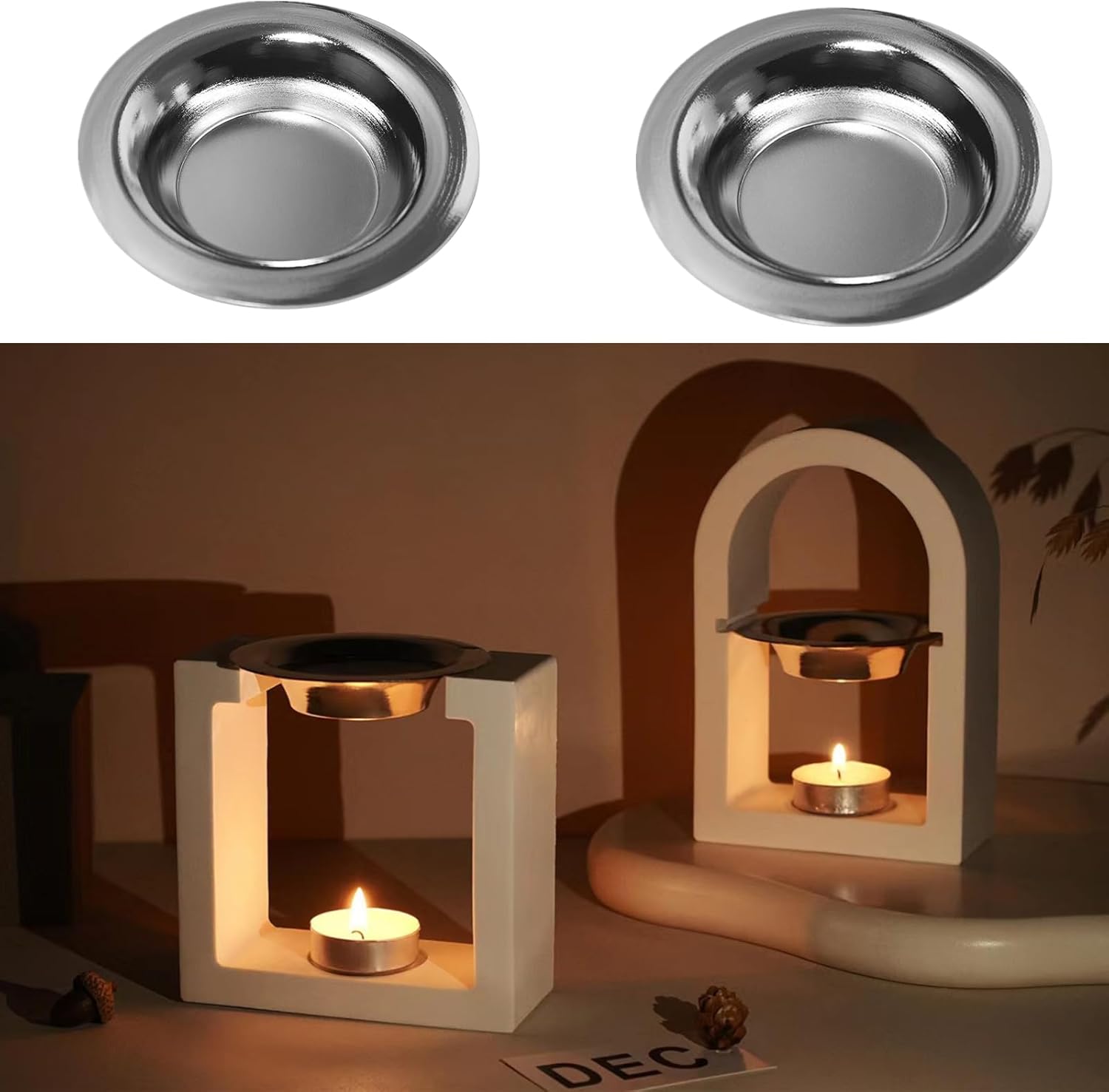 Spero 2 Pcs Oil Warmer Replacement Metal Wax Tray