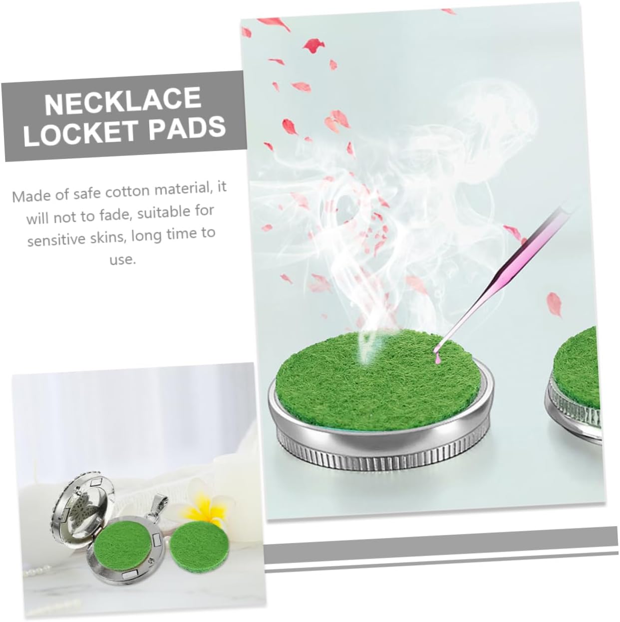 PRETYZOOM 30mm Deep Green Aromatherapy Cotton Pads 200-Pack