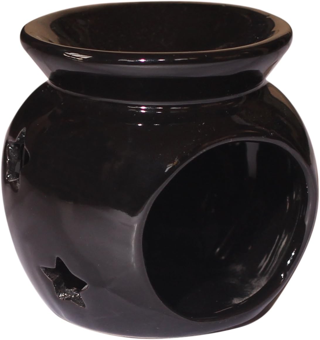 ABHANDICRAFTS Ceramic Essential Oil Burner Black