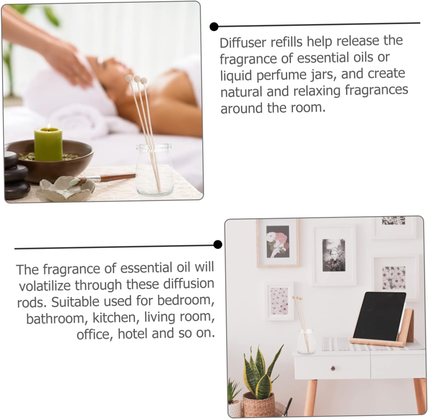 15Pcs Aroma Diffuser Sticks for Home Office Spa
