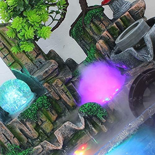 JJIESHENG Desktop Rockery Water Fountain with LED Light